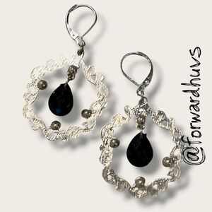 Bundle Sale 3 for $15 | Ornate Silver-Tone Teardrop Earrings